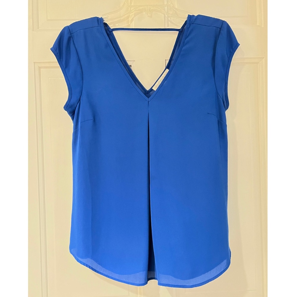 Daniel Rainn V-Neck Cap-Sleeve Blouse